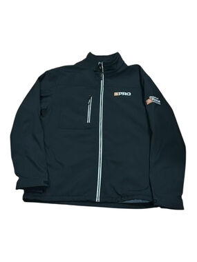 Clique Jacket Mens Large Black Softshell Fleece Lined Full Zip Logo Workwear